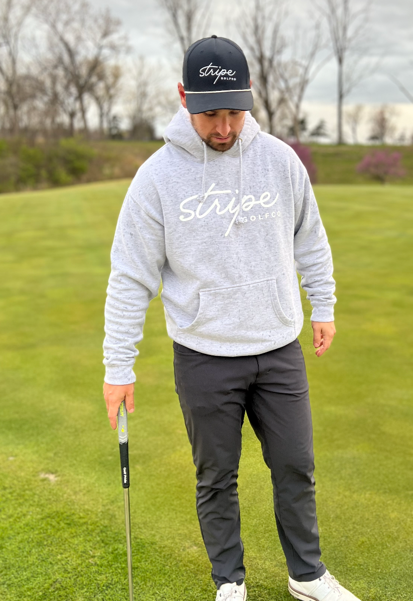 Stripe Script Hoodie - Grey