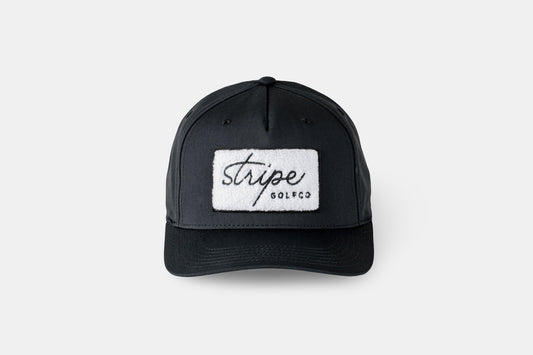 Chenille Black Performance Snapback