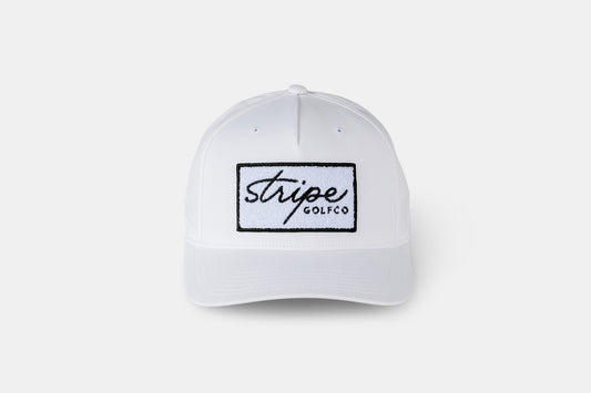 Chenille White Performance Snapback